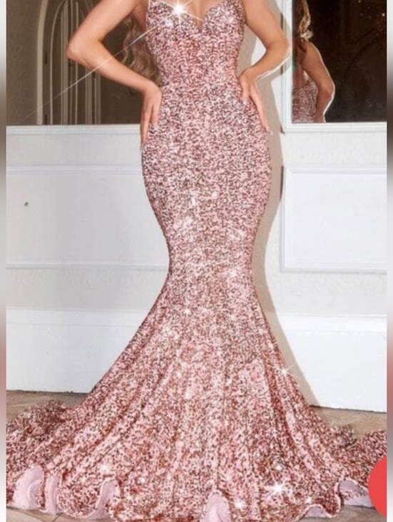 Portia and Scarlett Dresses & Skirts - Portia and Scarlett Rose Gold Sequin Strapless Mermaid Gown size 12 New with tag